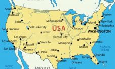 Mapa de Estados Unidos con nombres de ciudades importantes