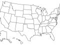Mapa de Estados Unidos sin nombres