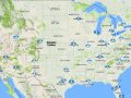 Mapa aeropuertos de Estados Unidos