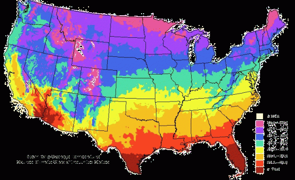 Mapa del clima de Estados Unidos